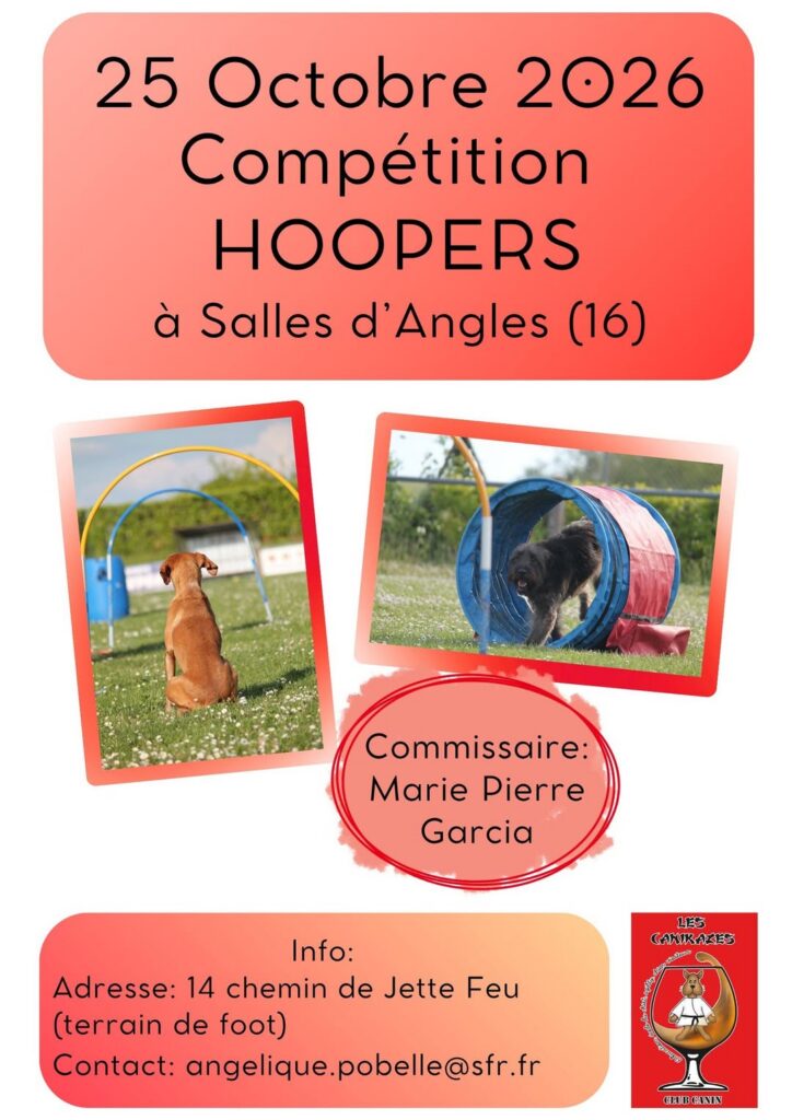 Affiche de la compétition de Hoopers du 25 octobre 2026 à Salles-d'Angles (16), organisée par CANIKAZES